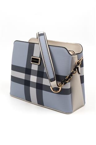 Silver & Polo Mavi - Kemik SP937 Kadın Omuz Çantası