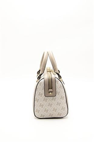 Silver & Polo SP1091 Kadın El Çantası Monogram Bej-Kum