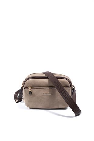 Silver & Polo SP1162 Kadın Çapraz Çanta Süet Vizon-Kahve
