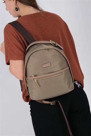 1212 Kadın Sırt Çantası  Yeşil-Kum