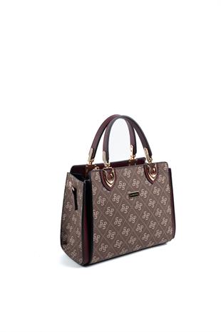 Silver & Polo Kahve Sarı - Bordo SP1133 Kadın El Çantası