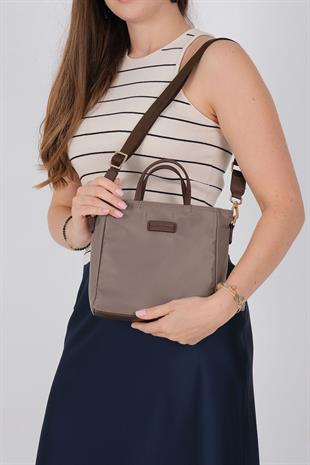 1225 Kadın El Çantası  Kum-Kahve