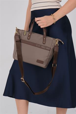 1214 Kadın El Çantası  Kum-Kahve