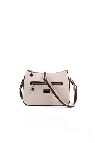 Silver & Polo SP818 Kadın Çapraz Çanta Petek Bej-Kahve