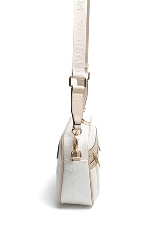 Silver & Polo SP1280 Kadın Çapraz Çanta Logolu Sedef-S.Nut