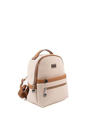 Silver & Polo SP1061 Kadın Sırt Çantası Petek Bej-A.Taba