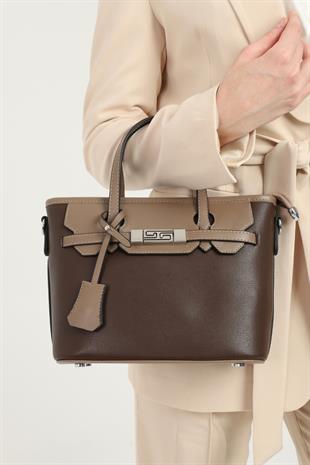 Silver & Polo Kahve - Vizon SP1185 Kadın El Çantası