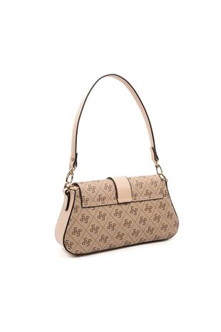Silver Polo SP1177 Kadın Omuz Çantası Monogram Koyu Bej-Ten