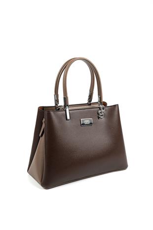 Silver & Polo SP1098 Kadın El Çantası Düz Kahve-Vizon