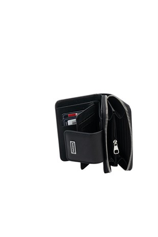 Silver & Polo SP935 Kadın Cüzdan & Kartlık Alaska Siyah-Rugan Siyah