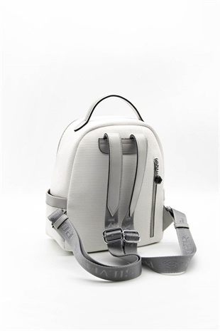Silver & Polo SP1061 Kadın Sırt Çantası Petek Beyaz-A.Gri