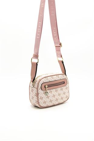 Silver & Polo SP1111 Kadın Çapraz Çanta Monogram Pembe-Somon