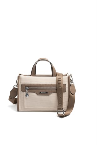 Silver & Polo SP1271 Kadın El Çantası Petek Bej-Latte