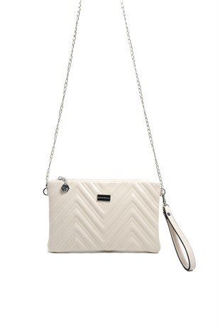 Silver & Polo SP1250 Kadın Portföy & Clutch Crash Bej-Bej