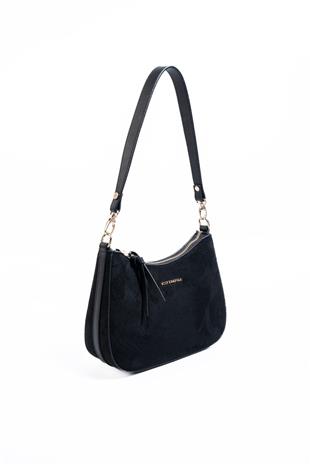 Silver & Polo SP1259 Kadın Omuz Çantası Süet Siyah-Siyah