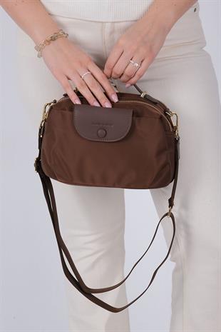 Silver & Polo SP1223 Kadın Çapraz Çanta Saten Kahve-Kahve