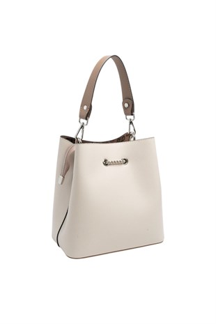 Silver & Polo SP967 Kadın Çapraz Çanta Düz Bej-Latte