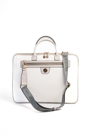 Silver & Polo Beyaz - A.gri SP1175 Kadın Laptop & Evrak Çantası