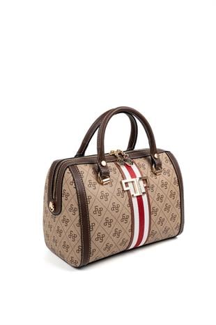 Silver & Polo Koyu Bej - Kahve SP1091 El Çantası