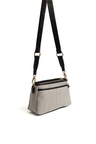 Silver & Polo Siyah Beyaz - Siyah SP1184 Kadın Çapraz Çanta