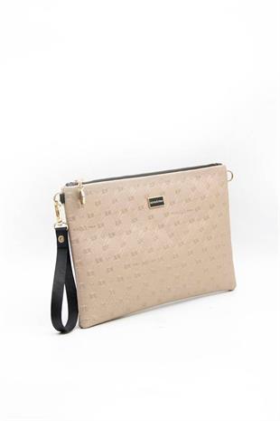 Silver & Polo SP1034 Kadın Portföy & Clutch Logolu Nut-Siyah