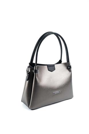 Silver & Polo SP1254 Kadın El Çantası Düz Platin-Siyah