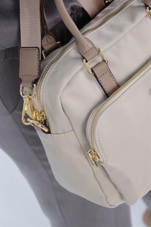 Silver & Polo SP1217 Kadın El Çantası Saten Bej-Kum