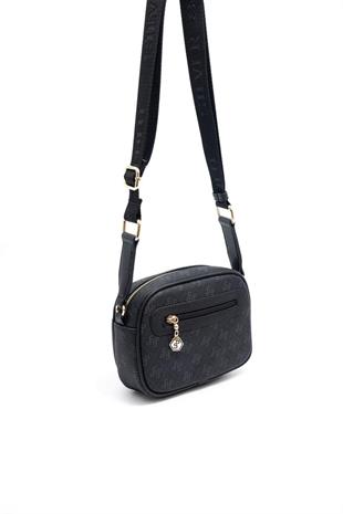Silver & Polo SP1111 Kadın Çapraz Çanta Monogram Siyah