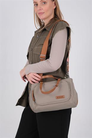 Silver Polo SP1227 Kadın Omuz Çantası Saten Yeşil-Taba