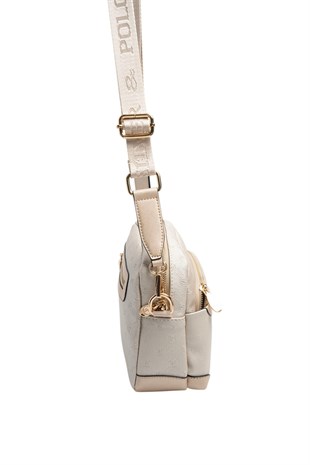 Silver & Polo SP1201 Kadın Çapraz Çanta Logolu Bej-S.Nut