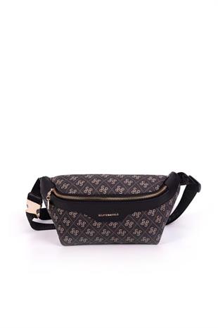 Silver & Polo SP1192 Kadın Bel Çantası Monogram Füme-Siyah
