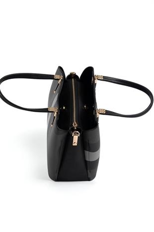 Silver & Polo SP1205 Kadın El Çantası Ekose Siyah