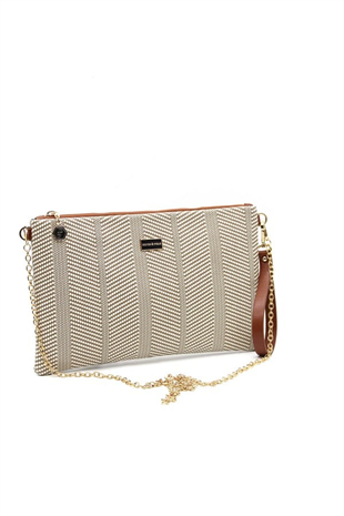 Silver & Polo SP1034 Kadın Portföy & Clutch Hasır Bej-Taba