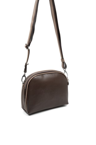 Silver & Polo SP765 Kadın Çapraz Çanta Düz Kahve-Latte