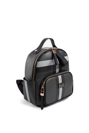 Silver & Polo SP1130 Kadın Sırt Çantası Ekose Siyah