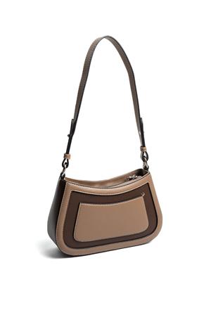 Silver & Polo SP1132 Kadın Çapraz Çanta Düz Kahve-Vizon