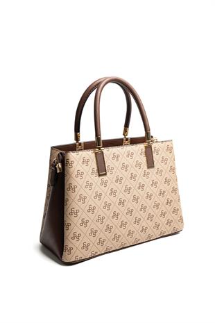 Silver & Polo SP1000 Kadın El Çantası Monogram Koyu Bej-Kahve