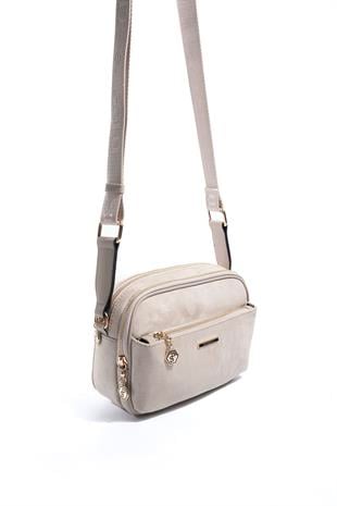 Silver & Polo SP1162 Kadın Çapraz Çanta Süet Bej-Kum