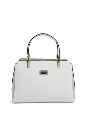Silver & Polo SP9721 Kadın El Çantası Düz Beyaz-A.Gri