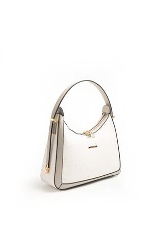 Silver & Polo SP1187 Kadın Omuz Çantası Logolu Beyaz-A.Gri