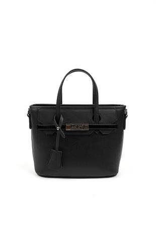 Silver & Polo SP1185 Kadın El Çantası Düz Siyah-Siyah