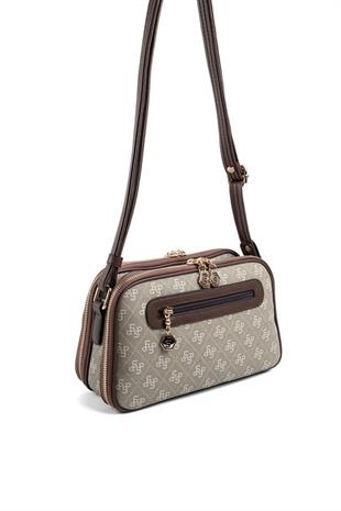 Silver Polo Y.Yeşil - Kahve Monogram Kadın Çapraz Çanta SP899