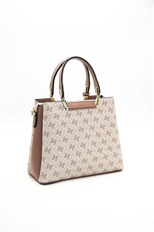 Silver & Polo SP969 Kadın El Çantası Monogram Pembe-Somon