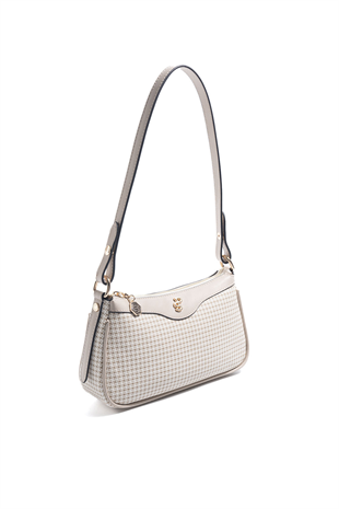 Silver & Polo SP1274 Kadın Çapraz Çanta King Desen Kum-Kum Beji