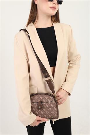 Silver & Polo SP1144 Kadın Çapraz Çanta Monogram Kahve