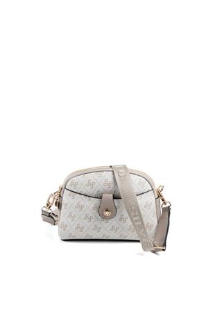 Silver Polo SP1144 Kadın Çapraz Çanta Monogram Bej-Kum