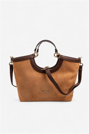 Silver & Polo SP1189 Kadın El Çantası Süet Taba-Kahve