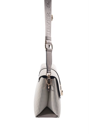 Silver & Polo SP1275 Kadın Çapraz Çanta King Desen Kum-Kum Beji