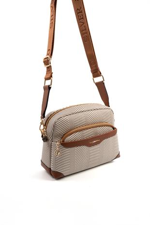Silver & Polo Bej - Taba SP1201 Kadın Çapraz Çanta