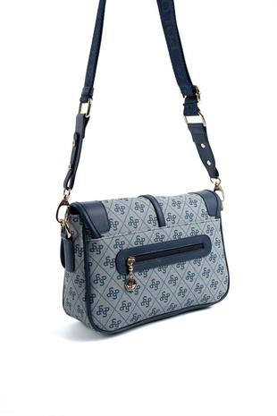 Silver & Polo SP1182 Kadın Çapraz Çanta Monogram Gri-Lacivert